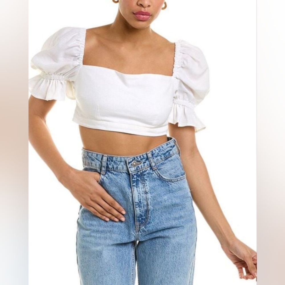 Just Bee Queen Calla Linen-Blend Top
